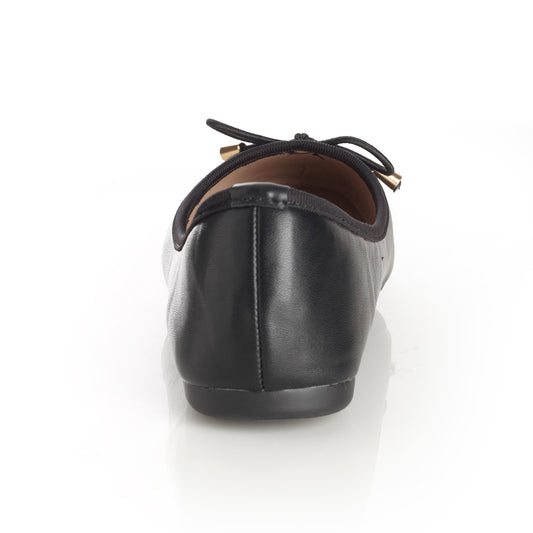 Zapato Mujer Cabrera Negro Taco Plano