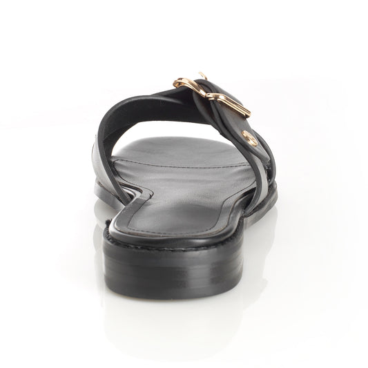 Sandalia Mujer Cantabria Negro Taco Plano