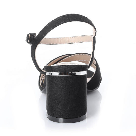 Sandalia Mujer Cala Estreta Negro Taco Mediano