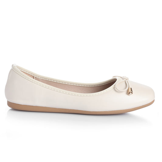 Zapato Mujer Cabrera Crema Taco Plano