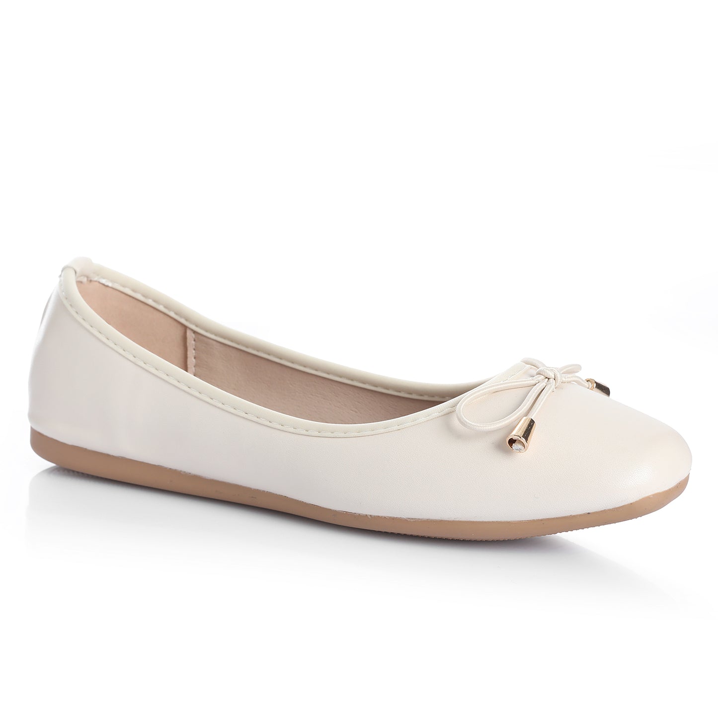 Zapato Mujer Cabrera Crema Taco Plano
