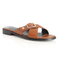 Sandalia Mujer Cantabria Camel Taco Plano