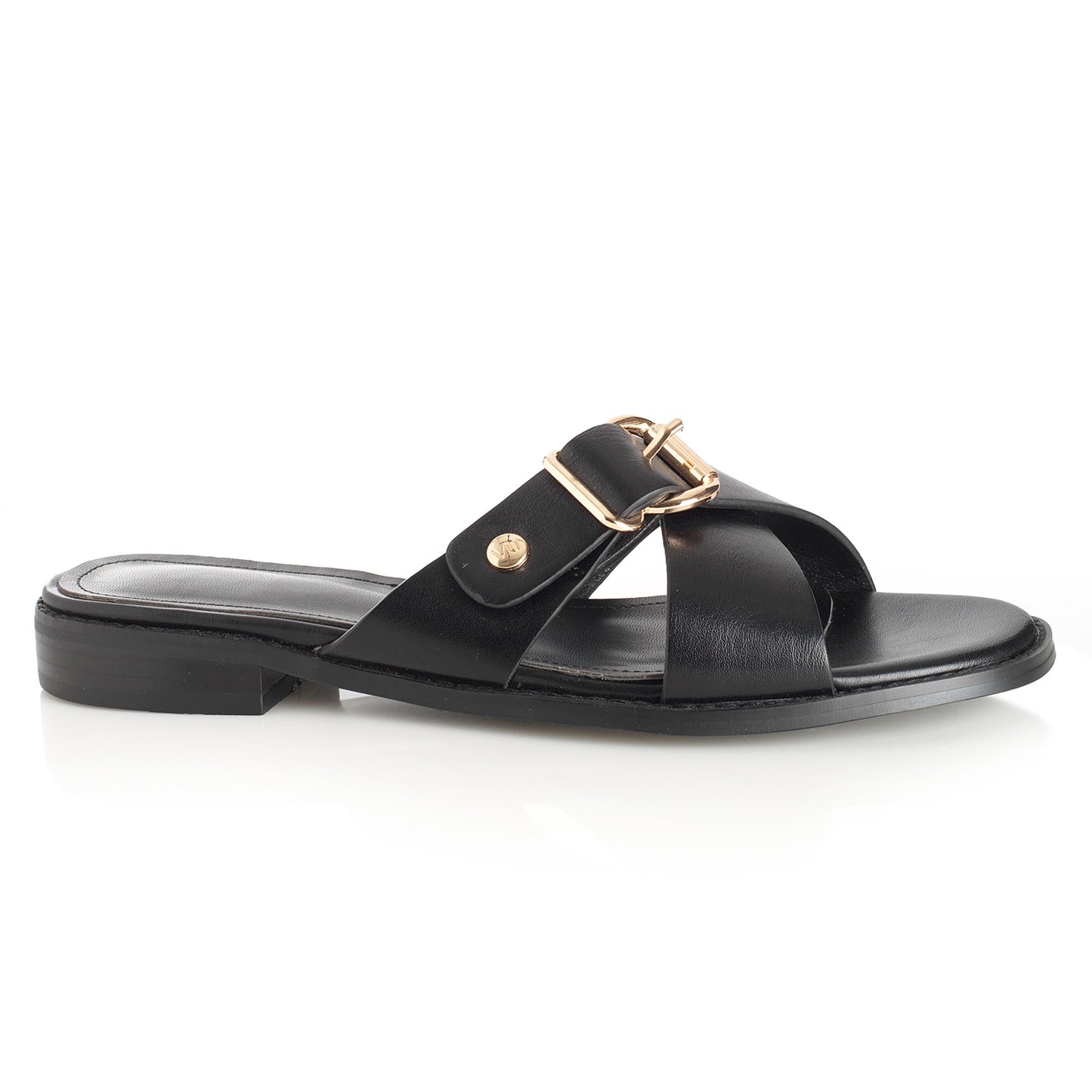 Sandalia Mujer Cantabria Negro Taco Plano