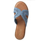 Sandalia Mujer Santander Azul Taco Plano