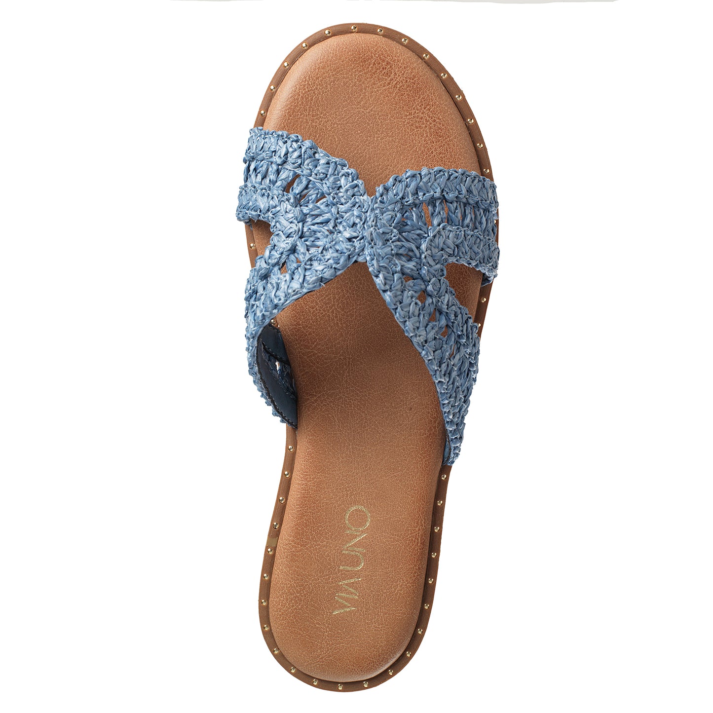 Sandalia Mujer Santander Azul Taco Plano