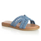 Sandalia Mujer Santander Azul Taco Plano