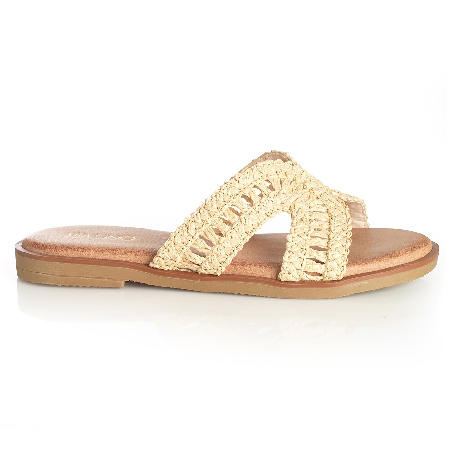 Sandalia Mujer Santander Beige Taco Plano