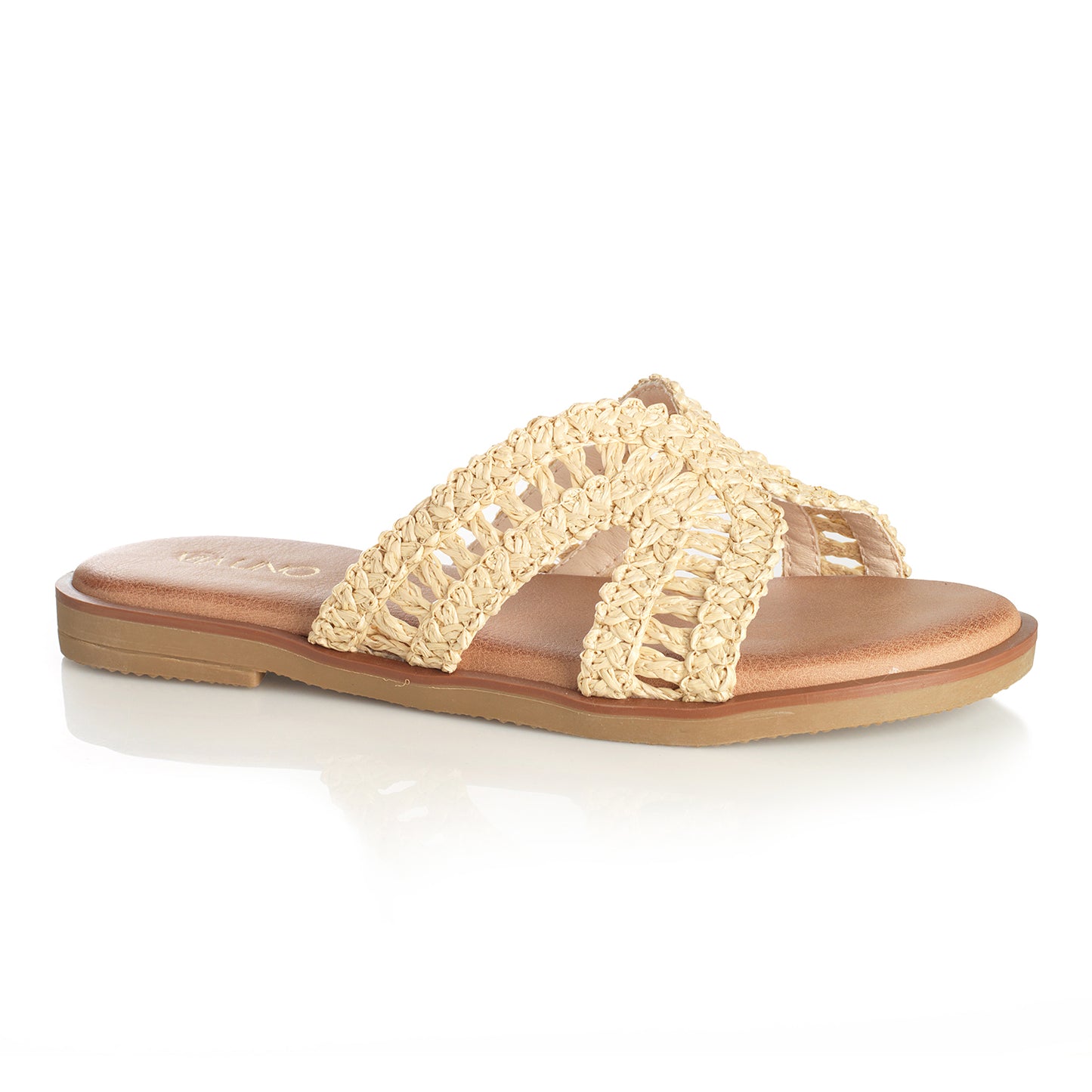 Sandalia Mujer Santander Beige Taco Plano