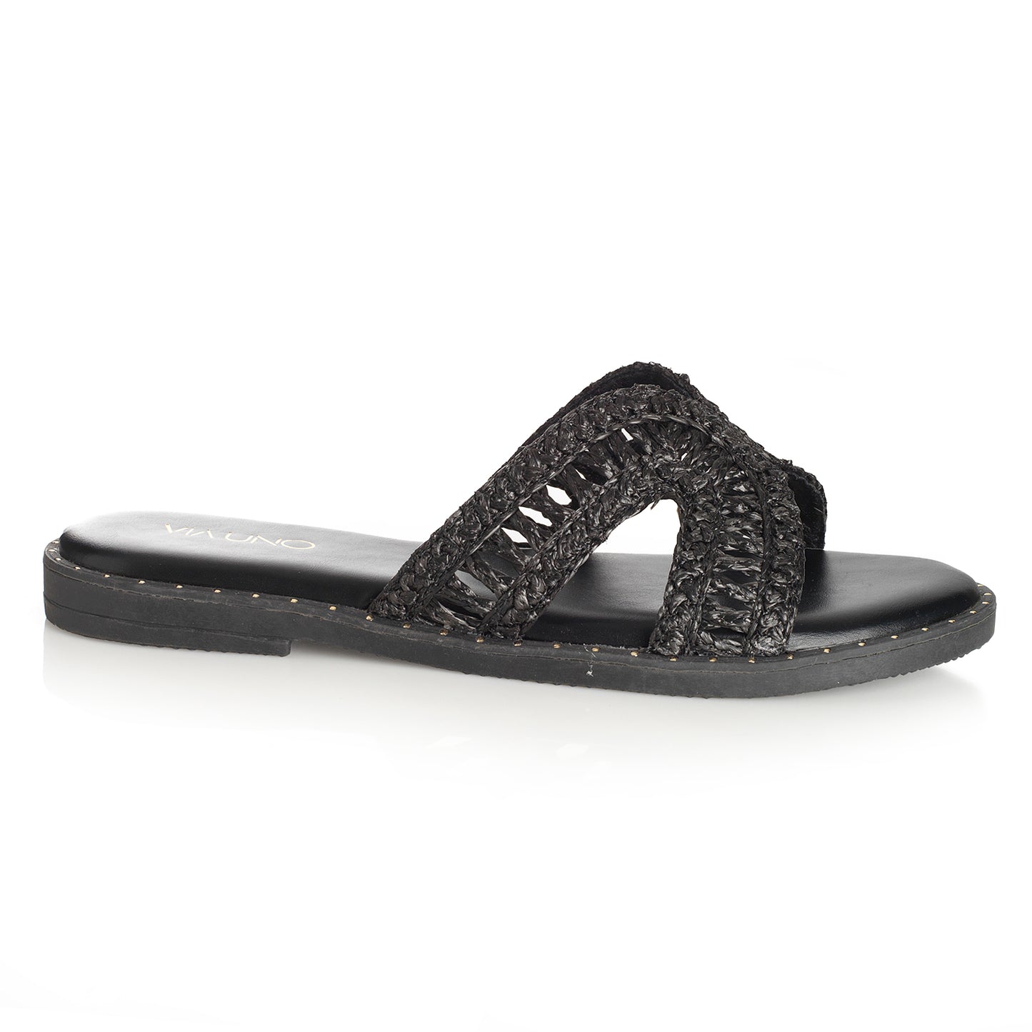 Sandalia Mujer Santander Negro Taco Plano