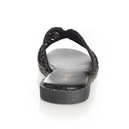 Sandalia Mujer Santander Negro Taco Plano