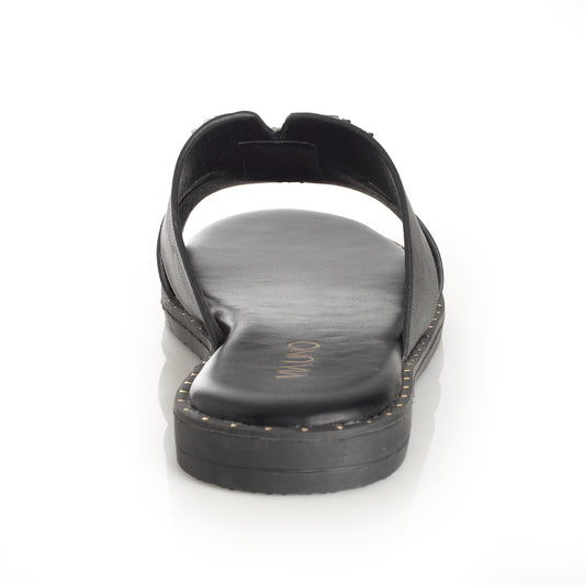 Sandalia Mujer Lanzarote Negro Taco Plano