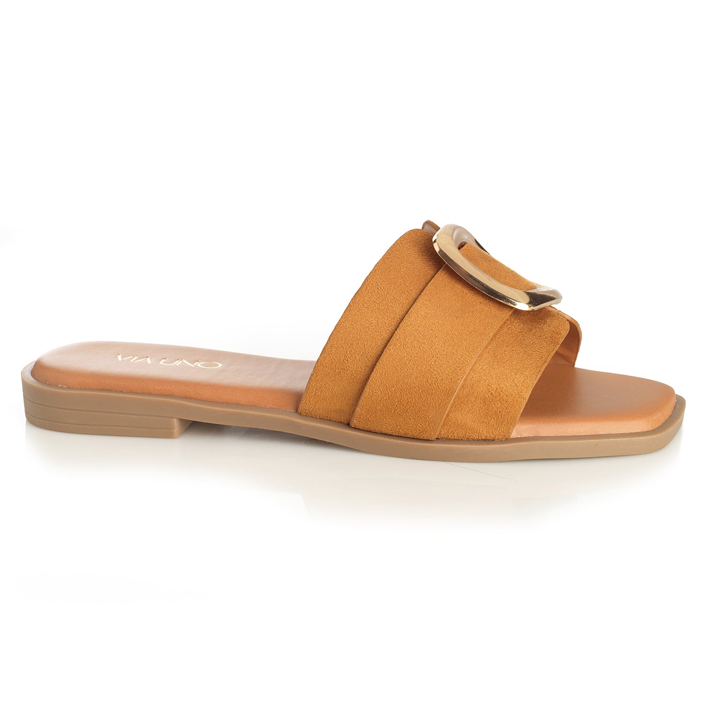 Sandalia Mujer Fuerteventura Camel Taco Plano
