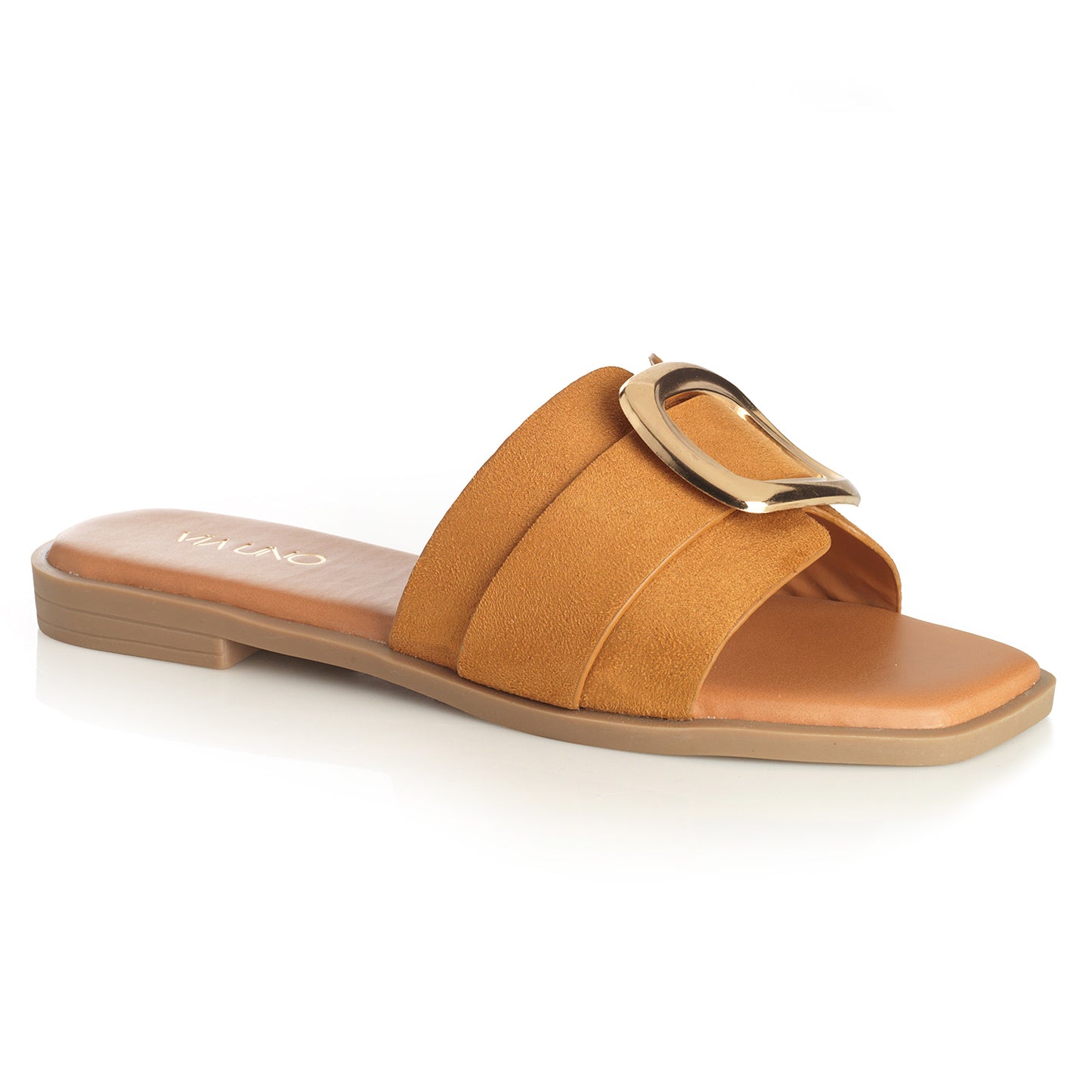 Sandalia Mujer Fuerteventura Camel Taco Plano