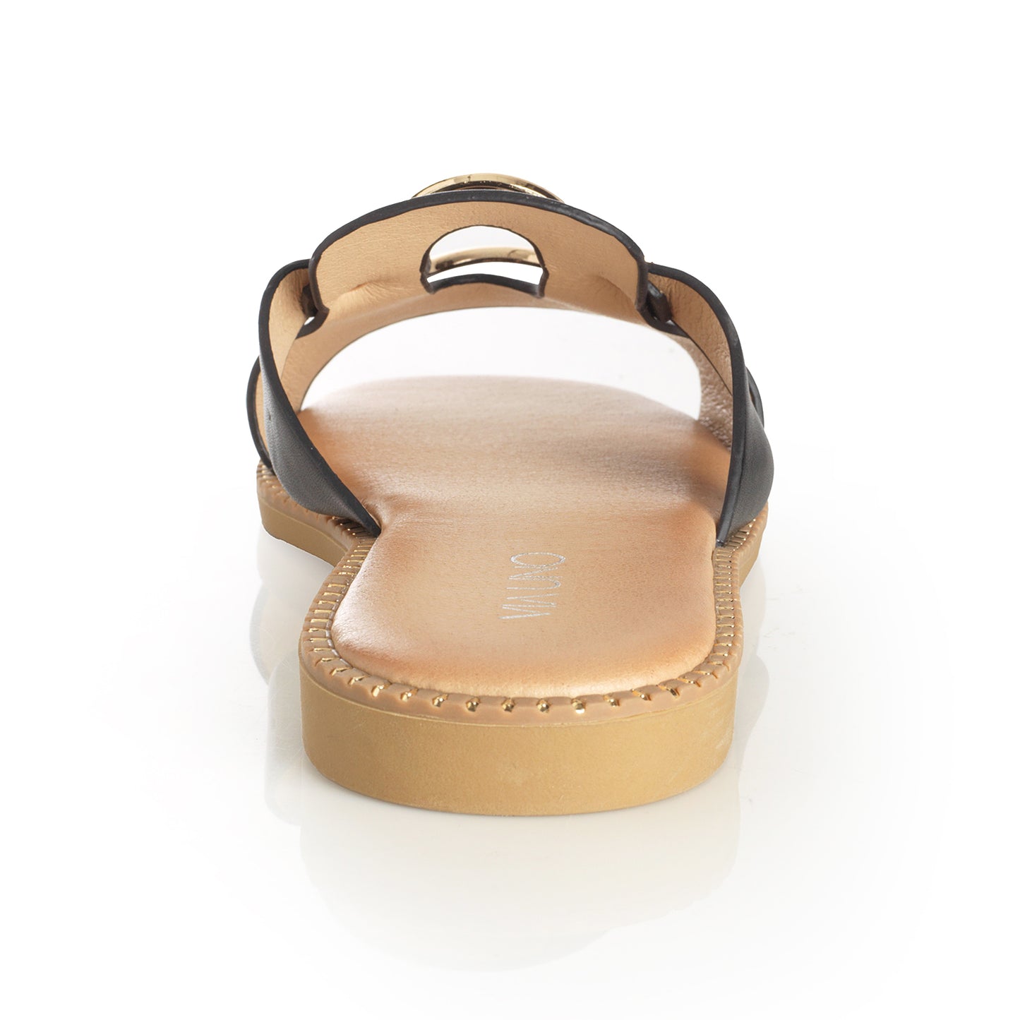 Sandalia Mujer La Gomera Negro Taco Plano