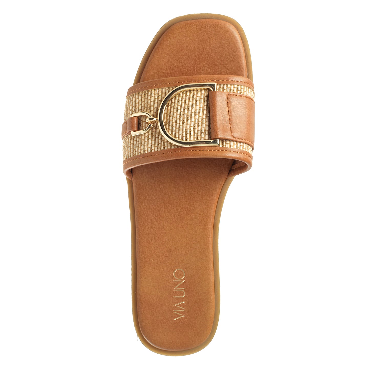 Sandalia Mujer Ons Camel Taco Plano