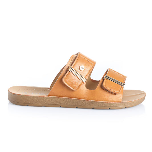 Sandalia Mujer Islas Cíes Camel Taco Plano