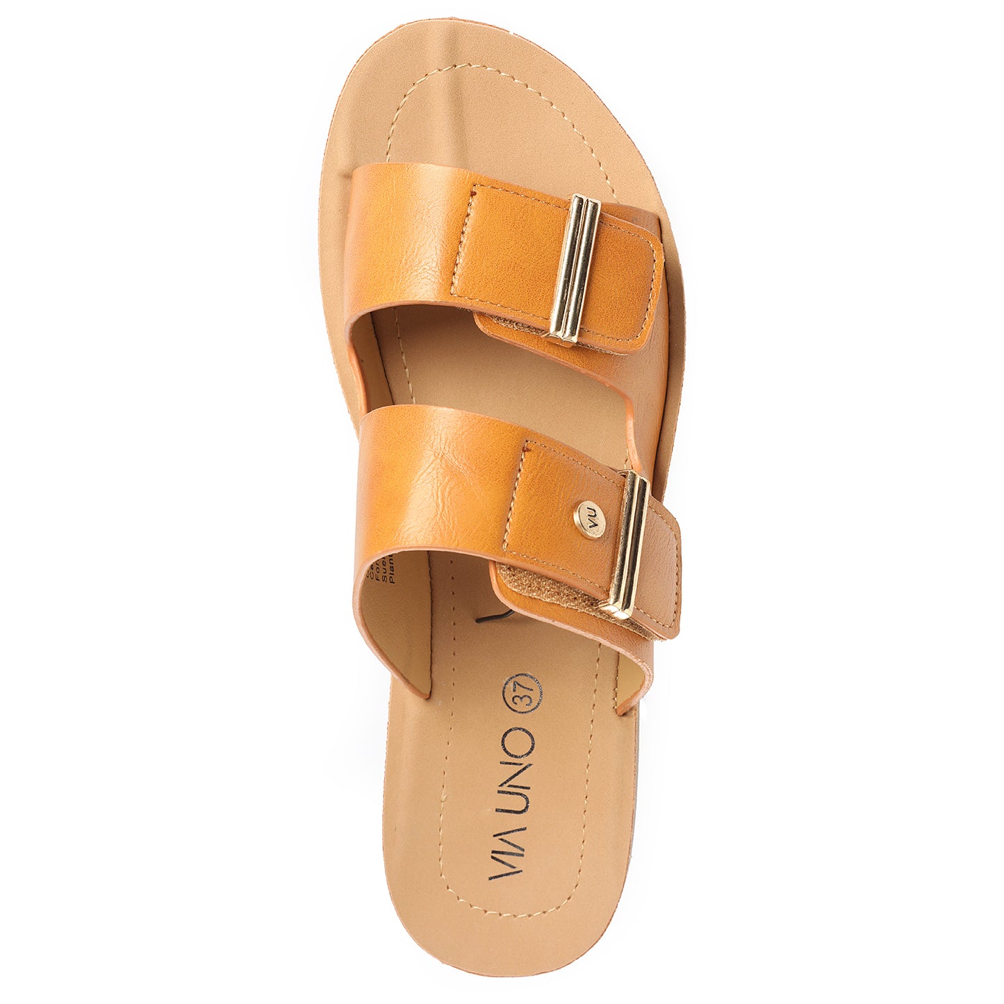 Sandalia Mujer Islas Cíes Camel Taco Plano