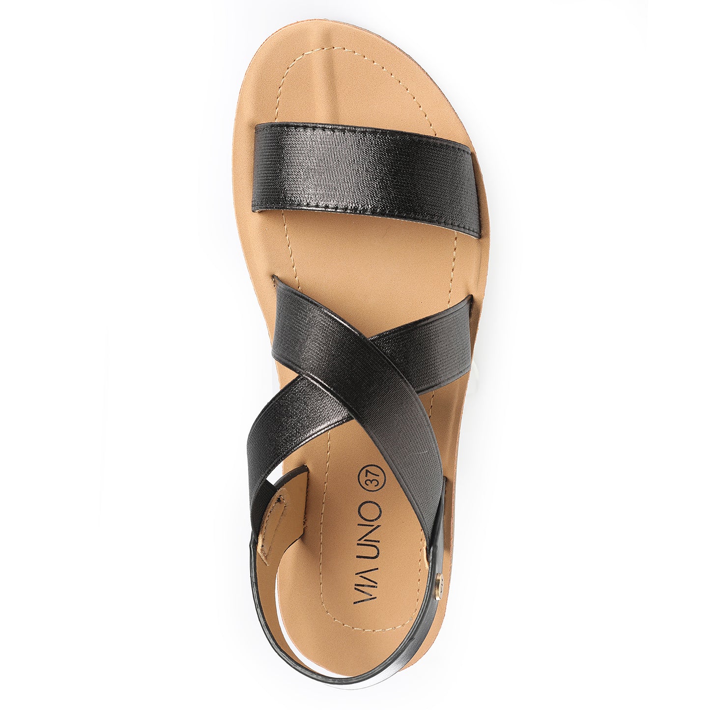 Sandalia Mujer Tabarca Negro Taco Plano
