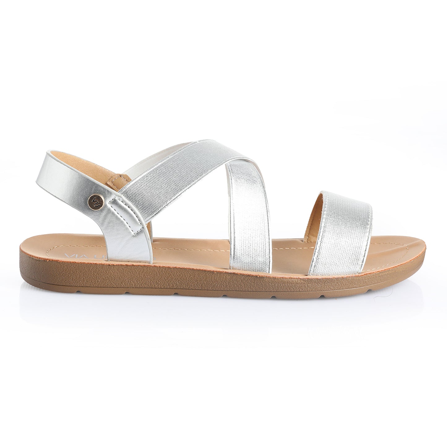 Sandalia Mujer Tabarca Plata Taco Plano