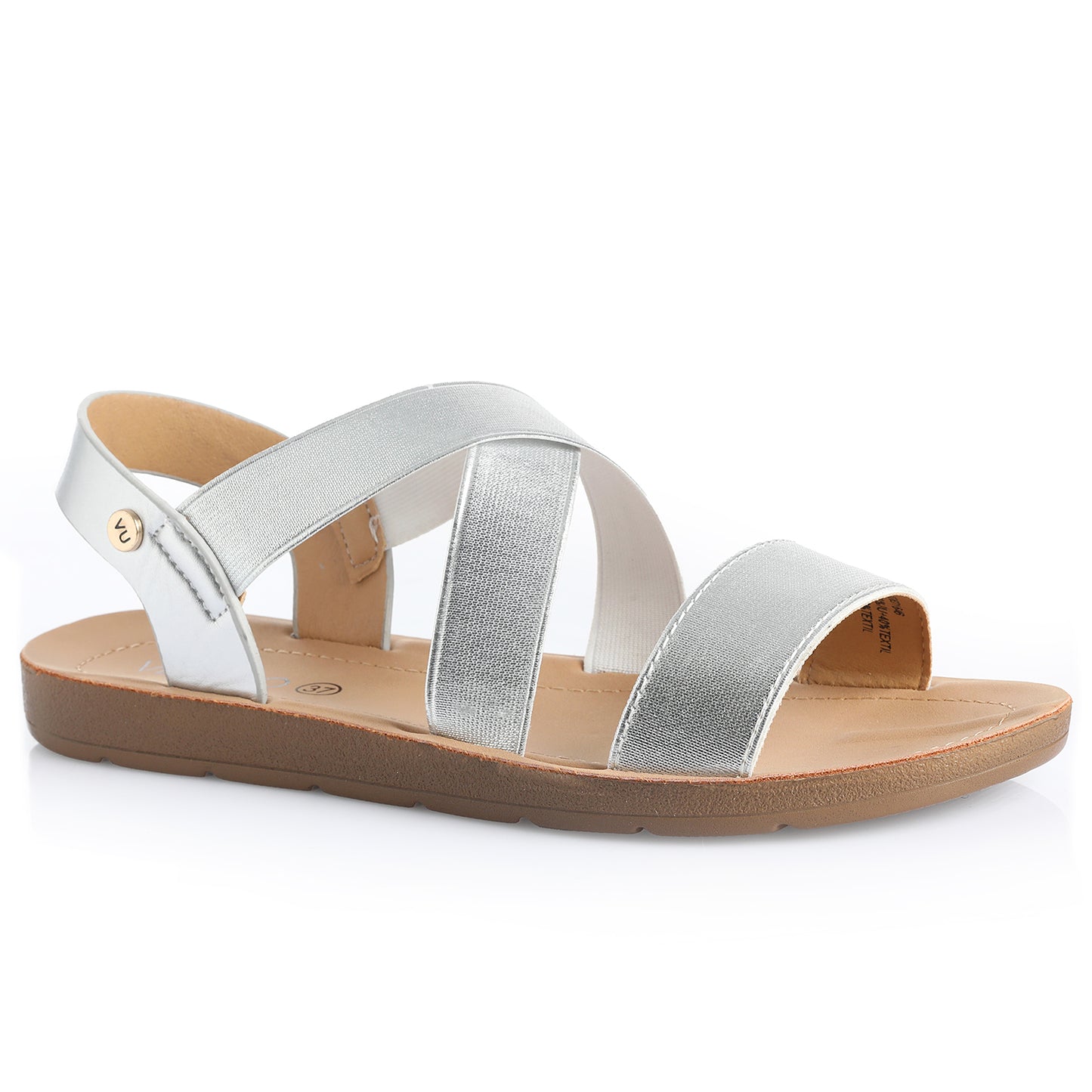 Sandalia Mujer Tabarca Plata Taco Plano