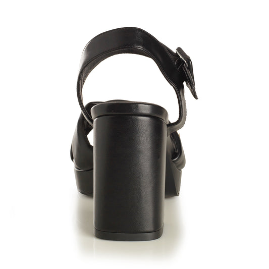 Sandalia Mujer Cala Canyelles Negro Taco Alto