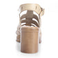 Sandalia Mujer Cala Futadera Beige Taco Alto