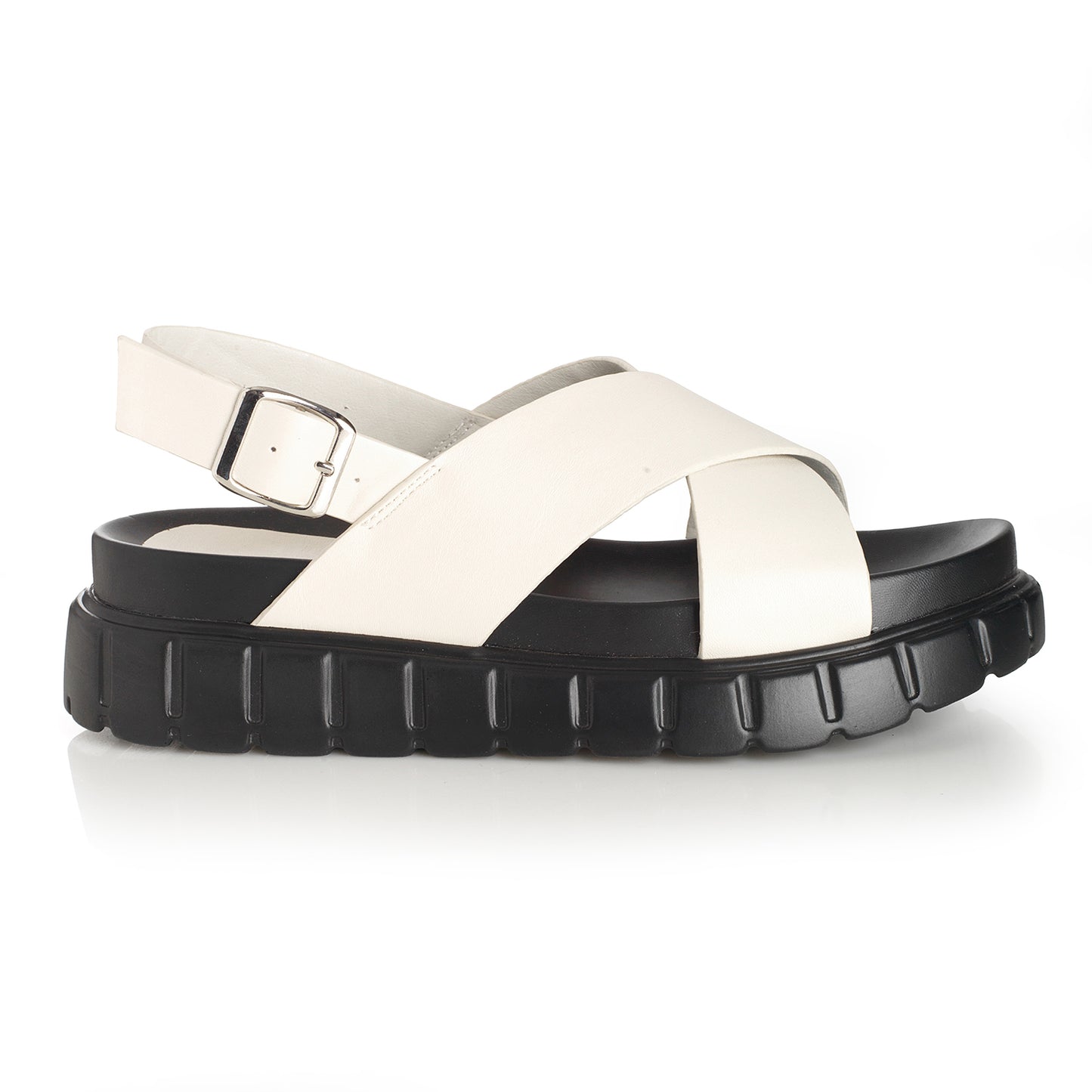 Sandalia Mujer Cala Baladrar  Beige Taco Bajo