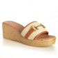 Sandalia Mujer Cala Higuera Beige Taco Mediano