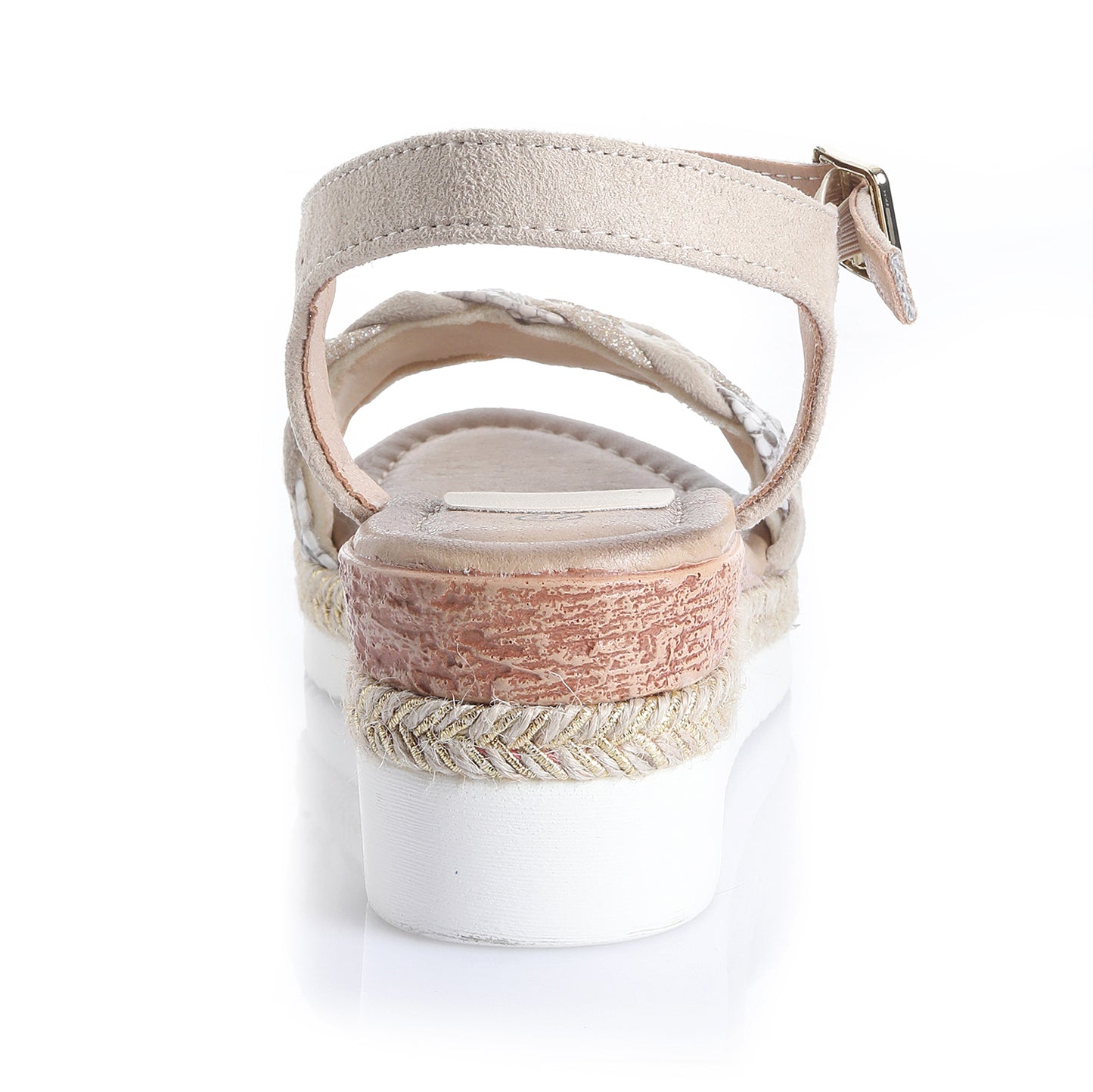 Sandalia Mujer Isla Pancha Beige Taco Mediano