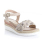 Sandalia Mujer Isla Pancha Beige Taco Mediano